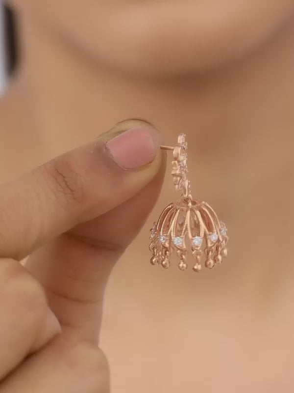 Rose Gold Sundar Mor Jhumki