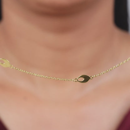 Golden Petal Link Necklace