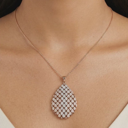 Dual Tone Mermaid Gleam Silver Pendant With Link Chain