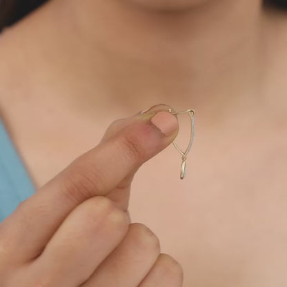 Gold Twilight Tear Lab Grown Diamond Hoop Earrings