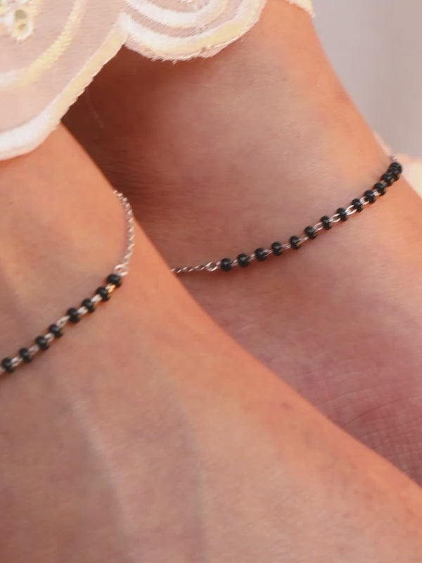Silver Moonlit Rhythm Anklet