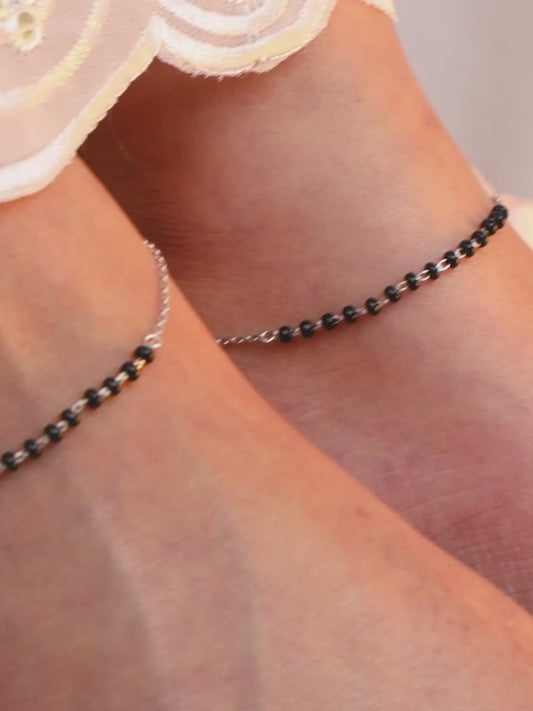 Silver Moonlit Rhythm Anklet