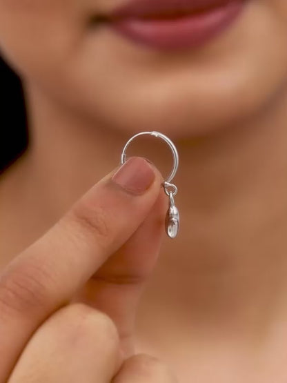 Silver Mini Star Hoop Earrings