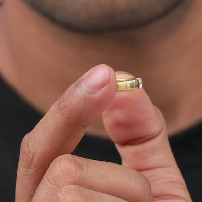 Golden Signature Stone Ring For Him