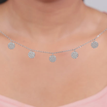 Silver Oval Charm Necklace