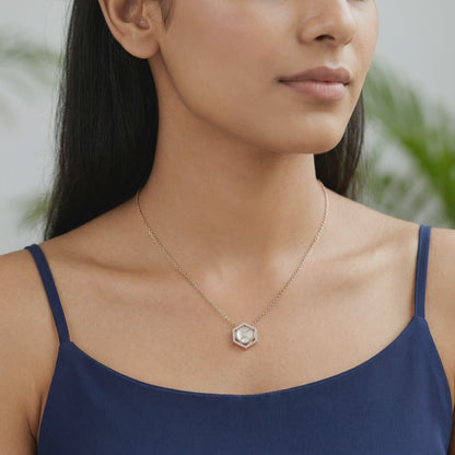 Rose Gold Geo Charm Necklace