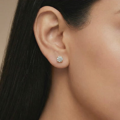 Golden Halo Dot Studs