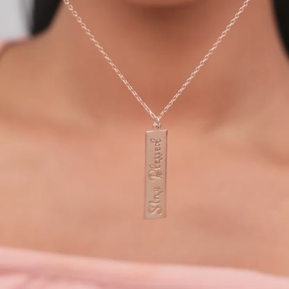 Rose Gold Personalised Two-Name Bar Pendant
