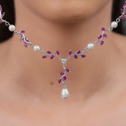 Silver Leia Pearl Necklace