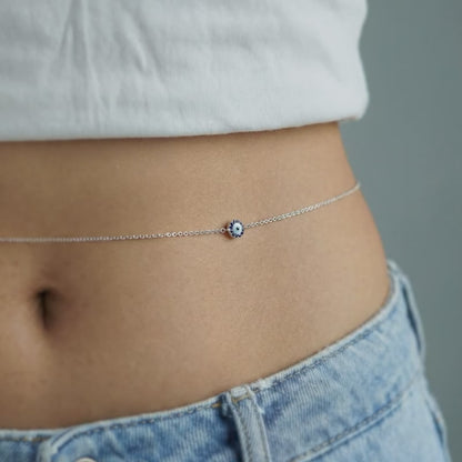 Silver Nazar Waist Chain