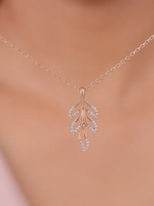 Rose Gold Komal Pankh Pendant With Link Chain