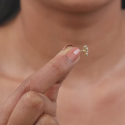 Gold Aurafleur Lab Grown Diamond Earrings