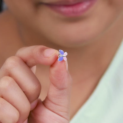 Silver Winglet Kids Stud Earrings