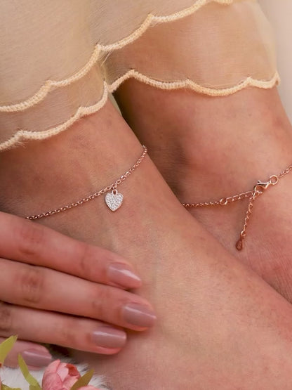 Rose Gold Hearty Anklet