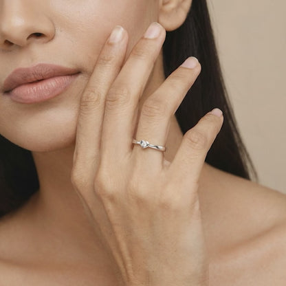 Silver Heartbeam Ring