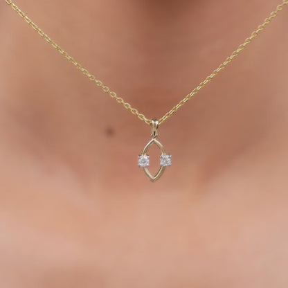 Gold Marquise Gleam Lab Grown Diamond Pendant