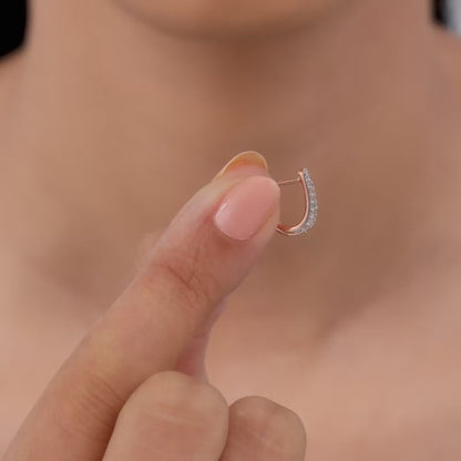 Rose Gold Voila J Stud Lab Grown Diamond Earrings