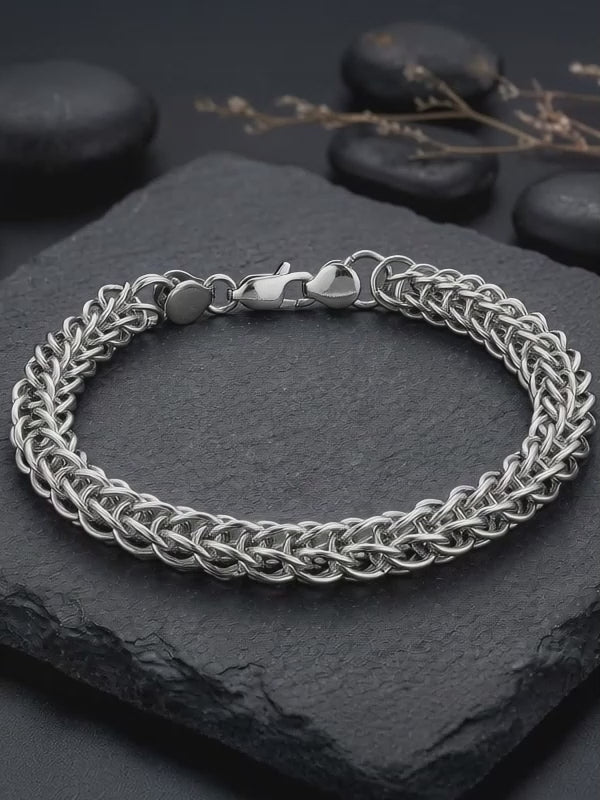 Silver Subtle Drip Bracelet For Him