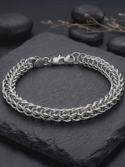 Silver Subtle Drip Bracelet For Him