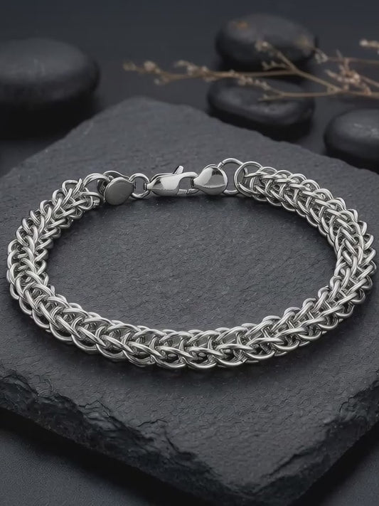 Silver Subtle Drip Bracelet For Him
