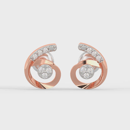 Rose Gold Quoted Diamond Earrings