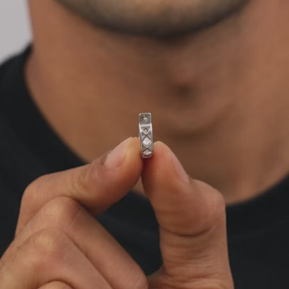 Silver Ice Hoop Earring For Him