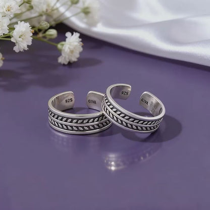 Oxidised Silver Falak Toe Rings