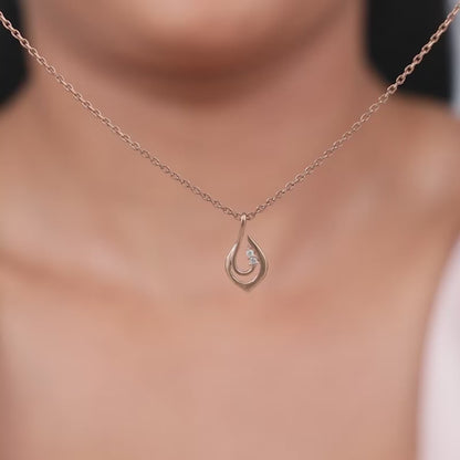 Rose Gold Cute Drop Pendant With Link Chain