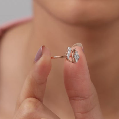 Rose Gold Blush Leaf Lab Grown Diamond Ring