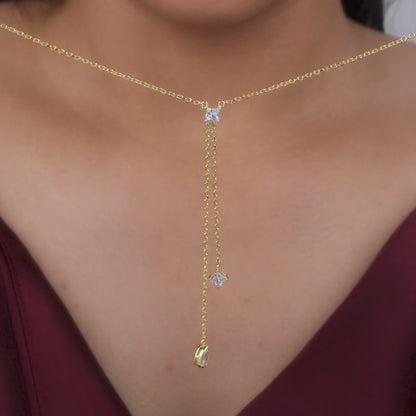 Golden Lumiere Lariat Necklace