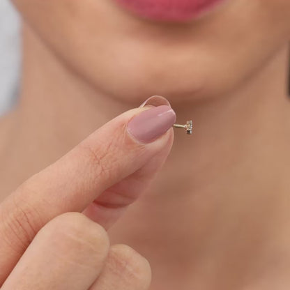 Gold Clover Lab Grown Diamond Stud Earrings