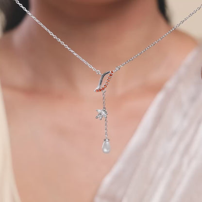 Silver Sekhmet Lariat Necklace