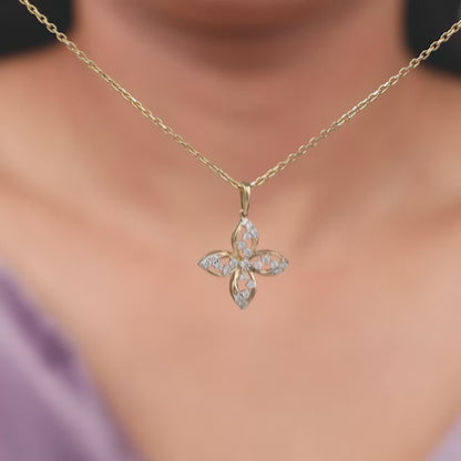 Gold Blooming Lab Grown Diamond Pendant