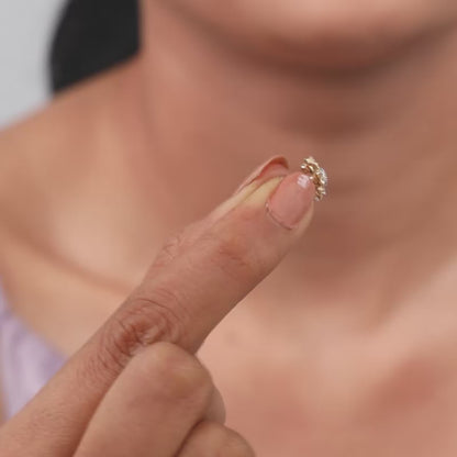 Gold Sunflower Lab Grown Diamond Stud Earrings