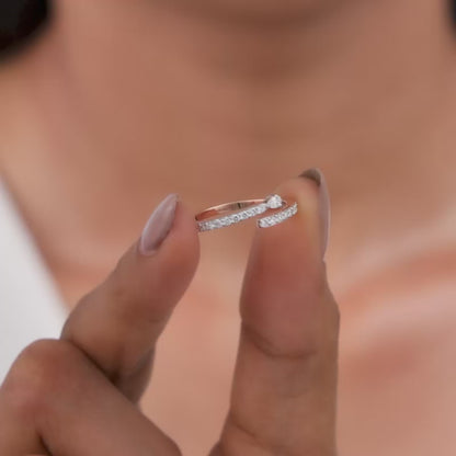 Rose Gold Shooting Star Lab Grown Diamond Ring