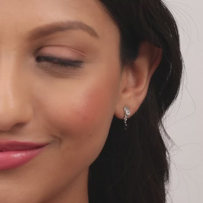 Silver Zirconia Noir Earrings