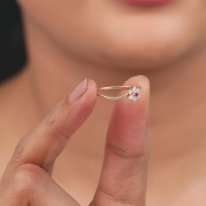 Gold Stellar Swirl Lab Grown Diamond Ring