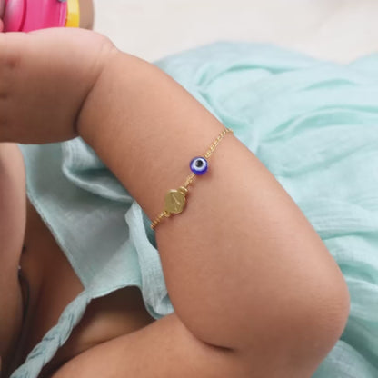Golden Personalised Envy Gaze Kids Bracelet (0 - 2 Years)