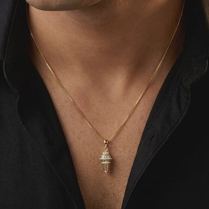 Golden Gadadhari Pendant With Box Chain For Him