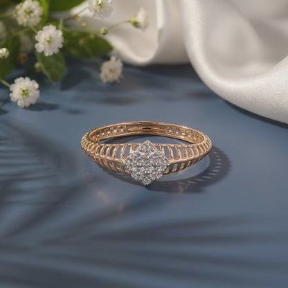 Gold Modern Matrix Lab Grown Diamond Ring