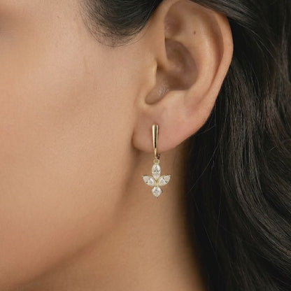 Gold Celeste Petals Lab Grown Diamond Earrings