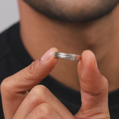 Silver Classic Minimal Ring For Him