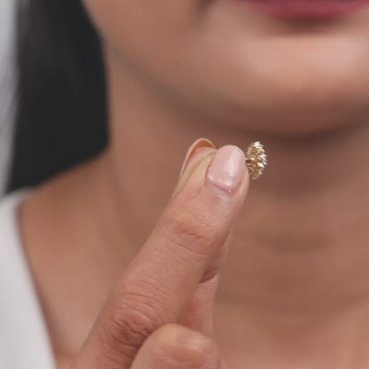 Gold Flower Power Lab Grown Diamond Stud Earrings