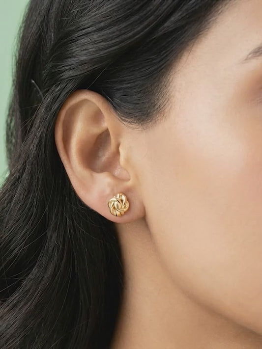 Golden Knot Stud Earrings