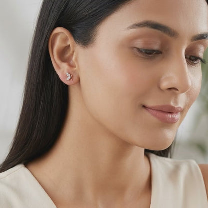 Rose Gold Rosy Flutter Lab Grown Diamond Earrings