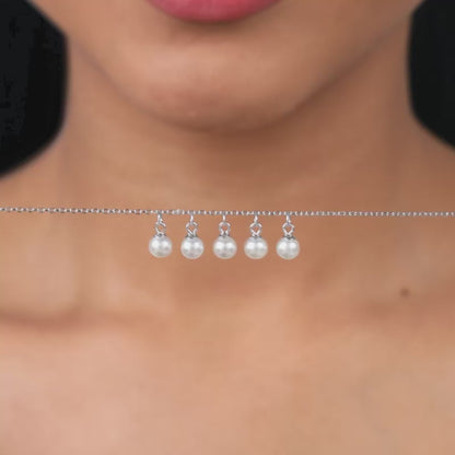 Silver Fivesome Pearl Bracelet