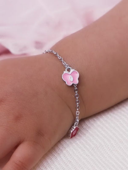 Silver Colourful Floret Kids Bracelet (0 - 2 Years)