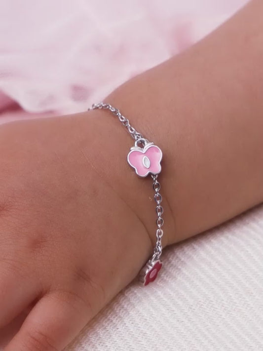 Silver Colourful Floret Kids Bracelet (0 - 2 Years)