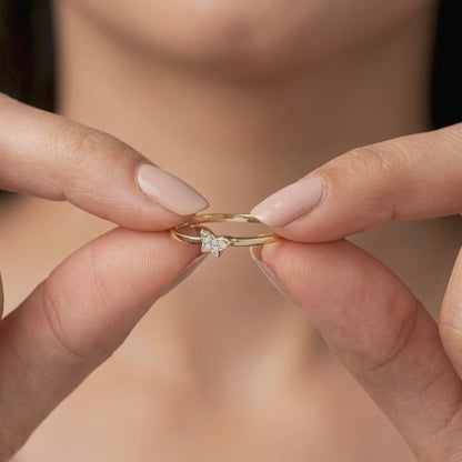 Gold Sweet Flutter Lab Grown Diamond Ring (Size 12)