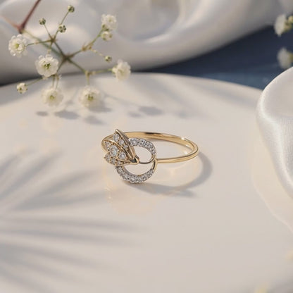 Gold Tria Bloom Lab Grown Diamond Ring (Size 12)